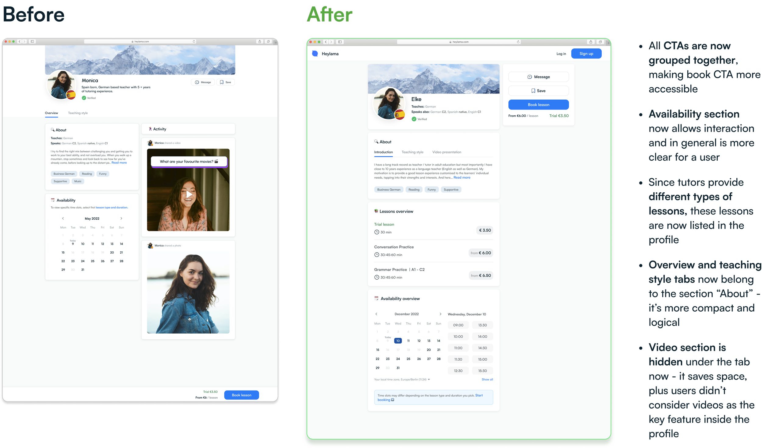 tutor profile before and after